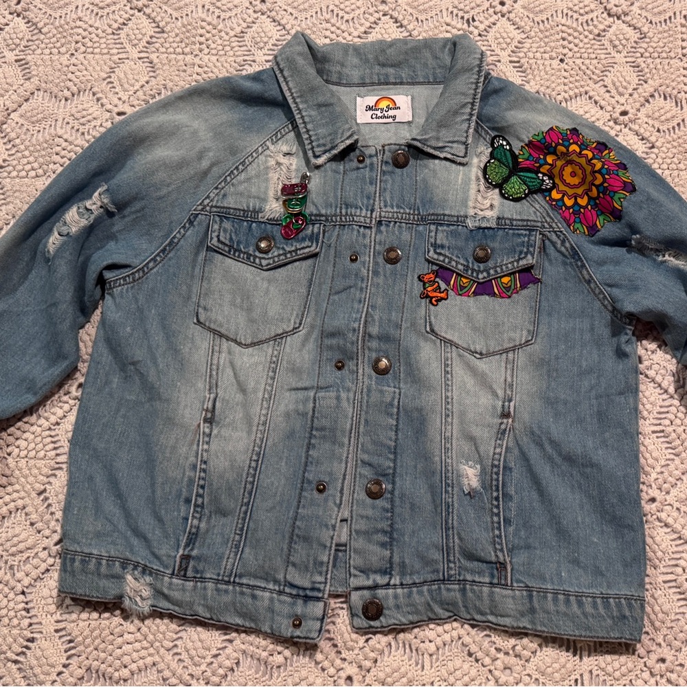 Girls Grateful Dead Jean Jacket 9/10 Brand New